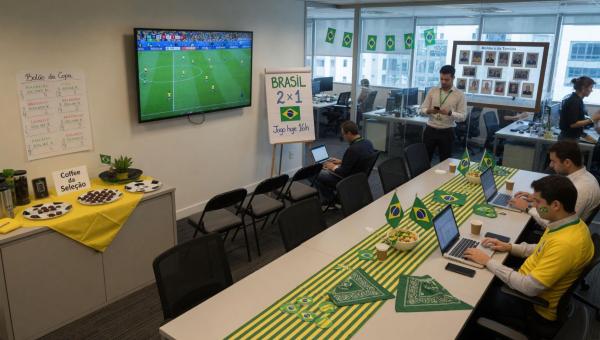 Copa do Mundo na empresa: como criar ações simples para dias de jogo do Brasil sem travar a rotina
